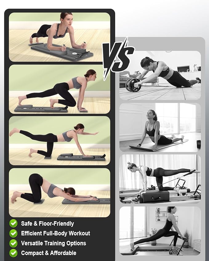 Pilates Board - Multi-Functional Pilates Reformer for Core & Abdominal Training, Top-Tier Pilates Equipment for Women’s Home Fitness