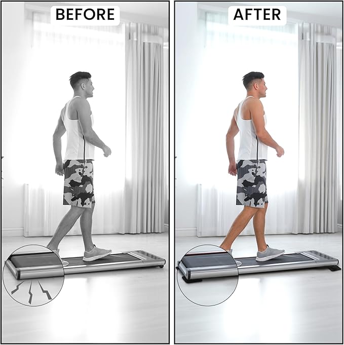 12 Pieces Treadmill Mat Pads, 4'' x 4'' x 0.2'' Non Slip Exercise Equipment Mats with Double-sided Silicone Coating, Anti-vibration Bike Mat for Hard Wood Carpet Floors, Walking Pad