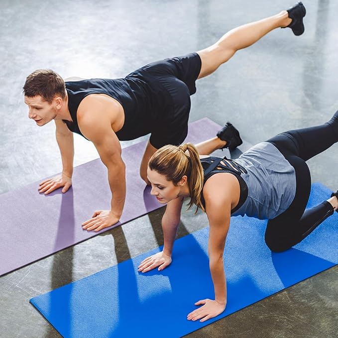 24 Pack 3 mm Thick Yoga Mat Bulk, Non Slip Exercise Workout Fitness Pad for Women Men, Gym Home Yoga Pilates, Easy to Clean, Sturdy PVC