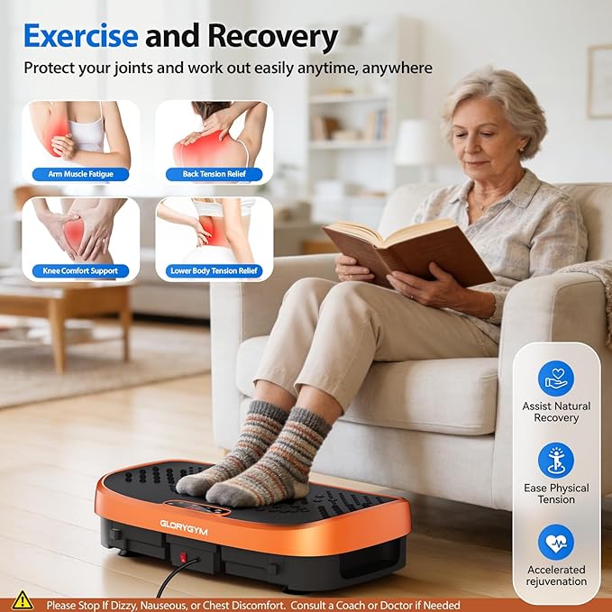 Vibration Plate Exercise Machine - 120 Levels, 350lb Capacity, Quiet Motor with Remote Control for Home Fitness & Weight Loss
