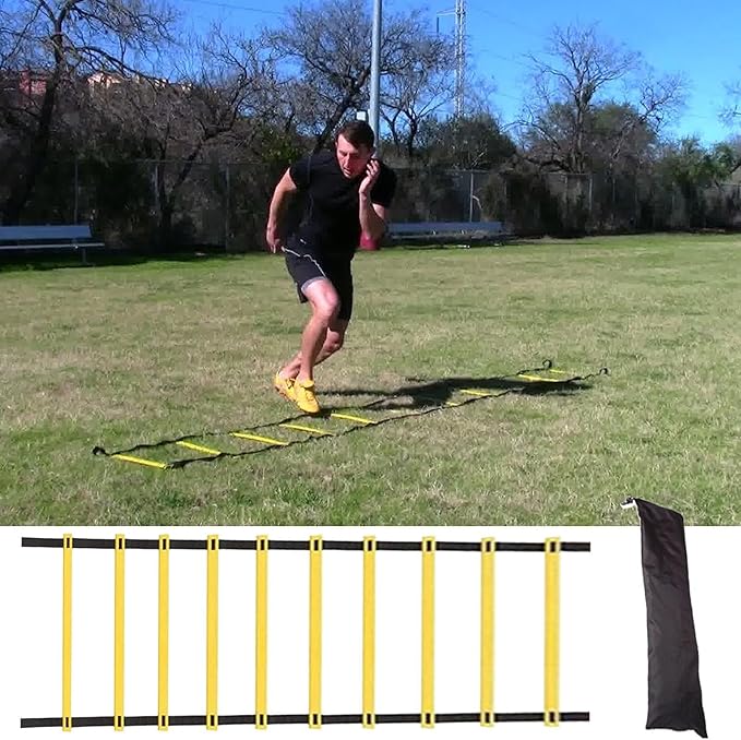 Agility Ladder Speed Training Equipment, Agility Ladder Speed Training Equipment, Kids and Adult for Football, Basketball, Fitness, Included Carry Bag
