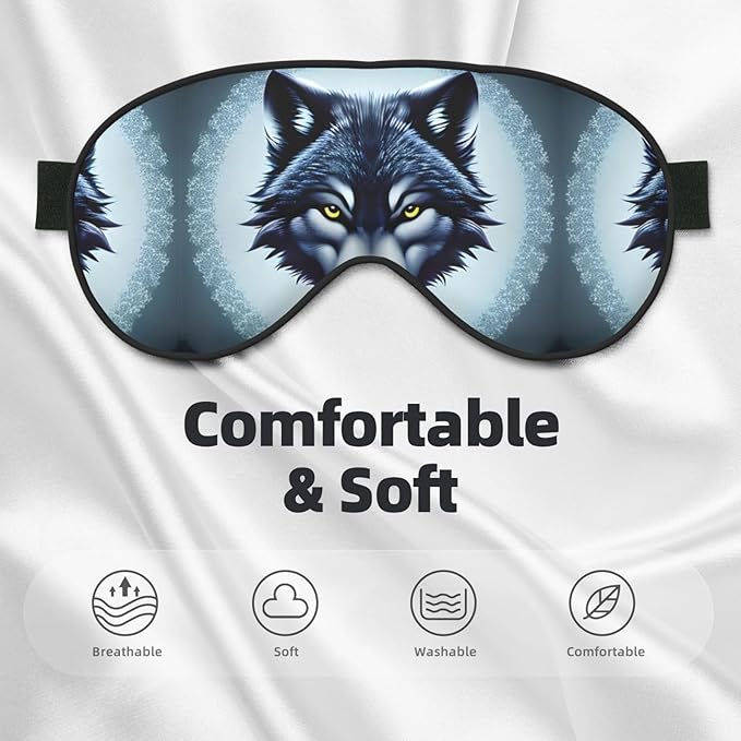 Fierce Wolf Head Head-Mounted Double-Sided Light-Blocking Sleeping Eye mask to Protect Eyes and Relieve Eye Fatigue