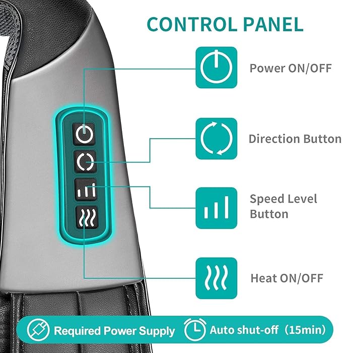 Nekteck Shiatsu Neck Massager with Heat for Pain Relief Deep Tissue, 2026 Upgraded Back Shoulder Kneading Massage Pillow, Body Relaxation Tool Gifts for Him Her (with Storage Bag, NOT Cordless)