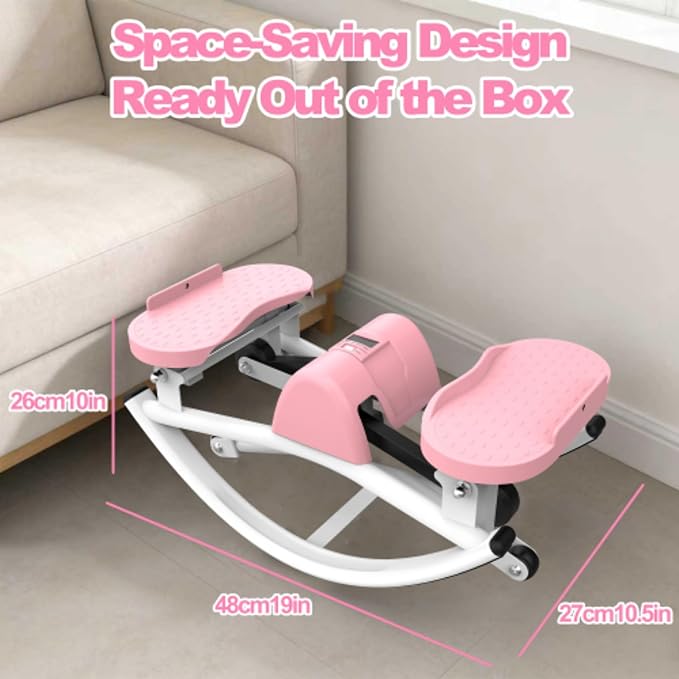Rocking Stepper,Rock Stepper Side to Side,Step Rocker Machine with Resistance Bands & Anti-Slip Mat and LCD Monitor, Professional Mini Steppers for Exercise at Home