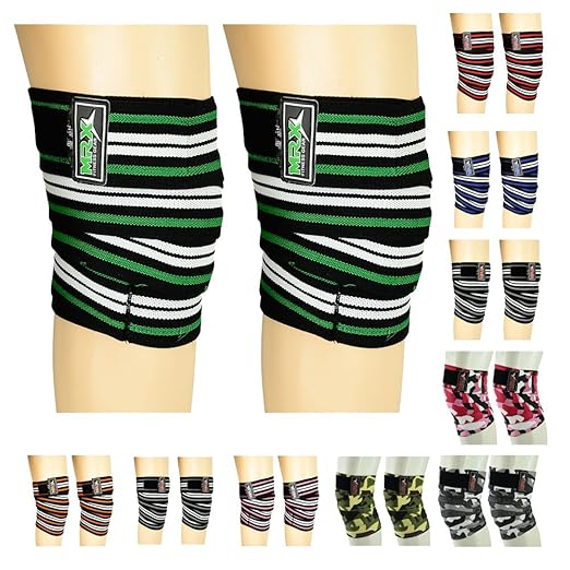 New Weightlifting Knee Wraps for Gym Fitness Training Support Bandages Knee Straps for Squats (Black/Green/White)
