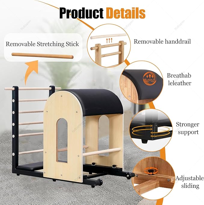 Professional Pilates Ladder Barrel for Body Stretch, Spine Corrector for Home & Studio Gym Fitness, Pilates Reformer Yoga Small Muscle Group Exercise Shaping Black