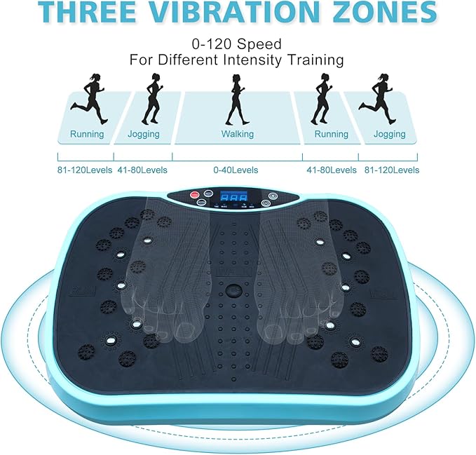 Vibration Plate Exercise Machine Whole Body Vibration Plate Platform for Lymphatic Drainage, Full Body Shaking Workout Vibrating Plate for Weight Loss, 300 Lbs Capacity