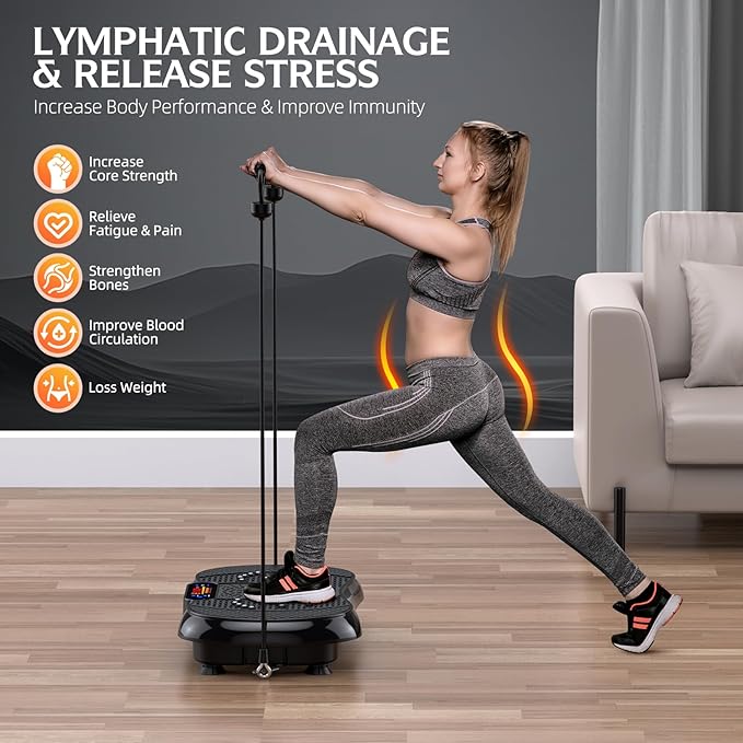 Vibration Plate Exercise Machine, Lymphatic Drainage Machine for Weight Loss, Shake Vibrating Plate Full Body Workout Fitness Platform, Vibration Board For Shaping Wellness,Home Sport Gym-330lbs