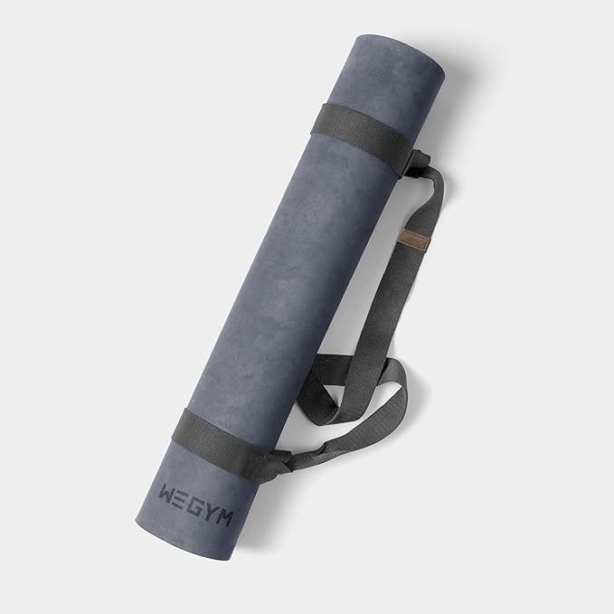 WeGym Yoga Mat, 4mm Cushioned Exercise Mat for Yoga, Pilates, Home Workouts - Anti Slip Polyurethane Suede Yoga Mat with Carrying Strap