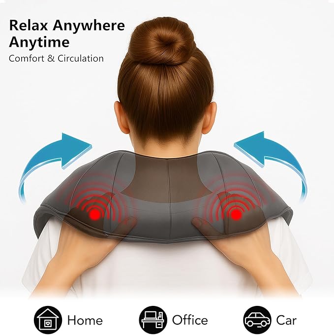 MagicMakers Shiatsu Neck Massager with Heat for Pain Relief Deep Tissue – Mothers Day Gifts for Mom, Women, Her | Ideal for Men, Dad & Him– Amazing Back & Shoulder Relief from Daughter or Son