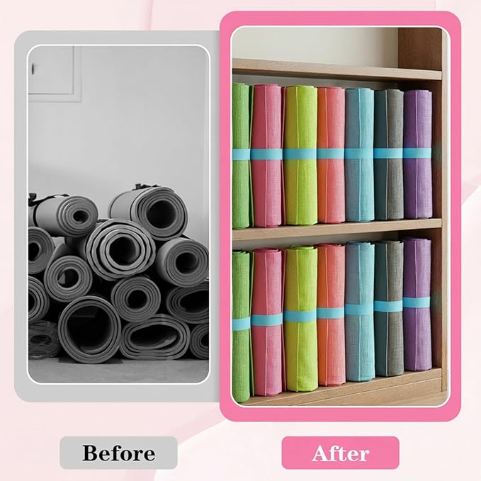 Yoga Mat Strap, One Snap Yoga Mat Slap Band for Keep Mats Tightly Rolled, Elastic One Snap Straps Band