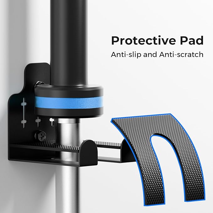 Barbell Wall Holder,Olympic Hanger,Garage Gym Bar Wall Rack,Vertical Barbell Mount Rack,Space Saving Commercial or Home Gym Accessory,Holds Under 33mm Bar Size