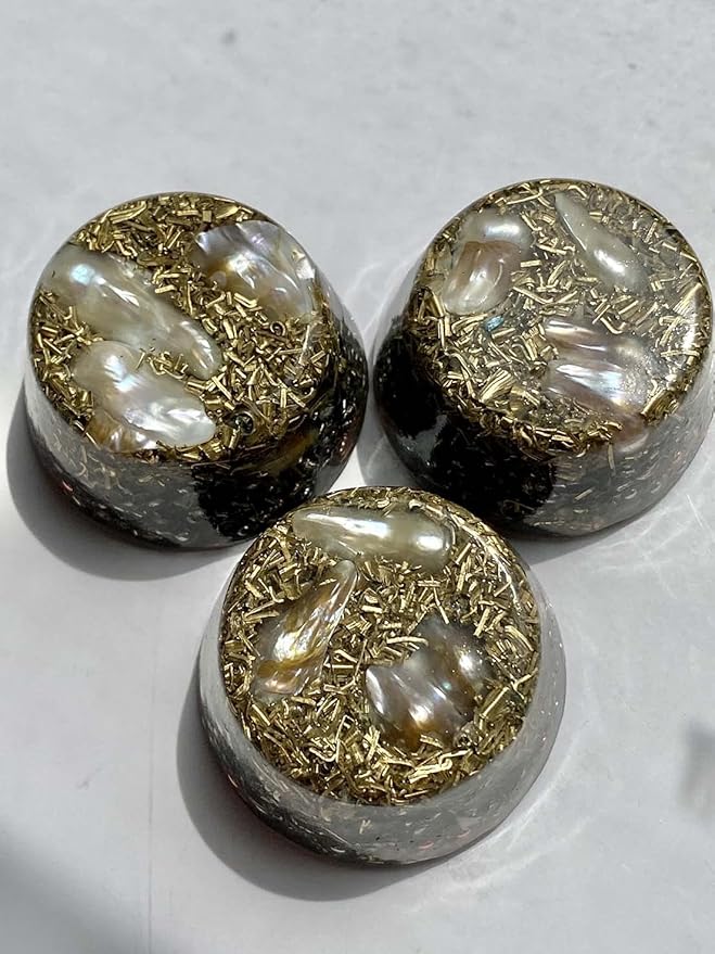 Pearl Orgone Generator Energy Accumulator 528Hz/7.83Hz/Advance Harmonics Many Beautiful Ingredients and Colors!! (Pearl)