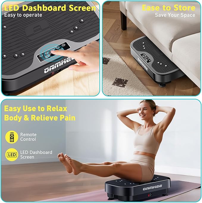 Vibrating Board Exercise Machine, Vibrating Platform for Lymphatic Drainage, 120 Speeds, Upgraded Vibrating Board for Weight Loss, Full Body Workout Equipment, Perfect for Home Fitness