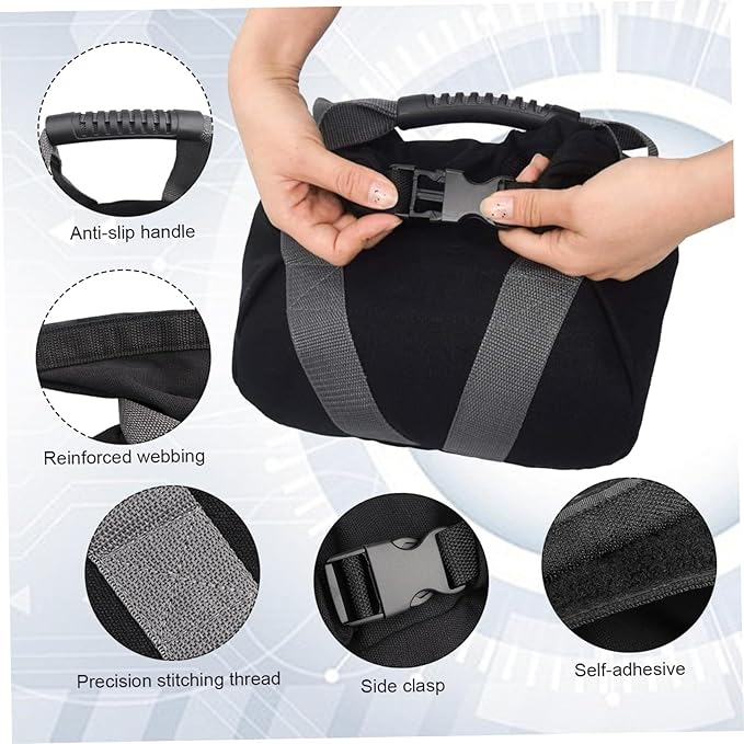 2Pcs Fitness Sandbags with Non-Slip Handle Refillable Portable Canvas Sand Kettlebell Soft Sand Bag for Home Training, Fitness, Yoga Workou Kettlebell