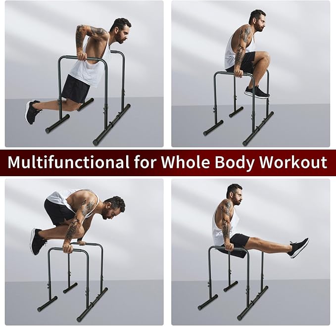 Adjustable Power Tower Dip Station Pull Up Bar Stand – Heavy Duty Multi-Function Home Gym Equipment for Pull-Ups, Dips, Push-Ups & Leg Raises