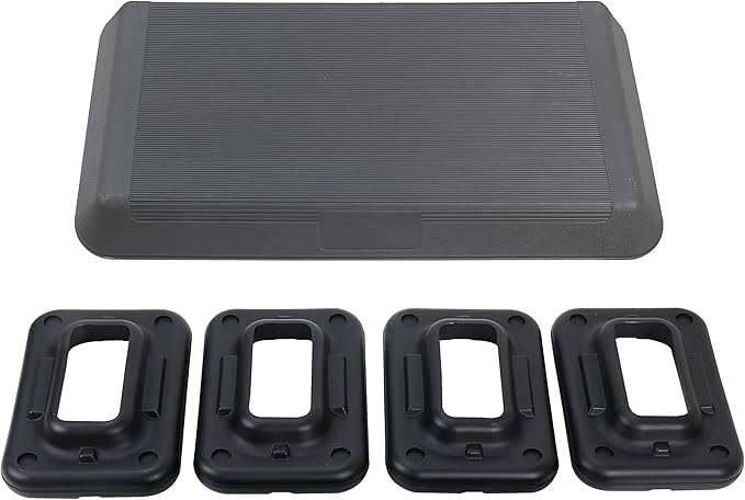 JungleA 28.5'' Exercise Step Platform Aerobic Stepper Workout Step Up Box for Home Gym, Circuit Size Steppers Bench, 4 Stackable Risers, 3 Levels 4"-6"-8" Height Adjustable Fitness Stair