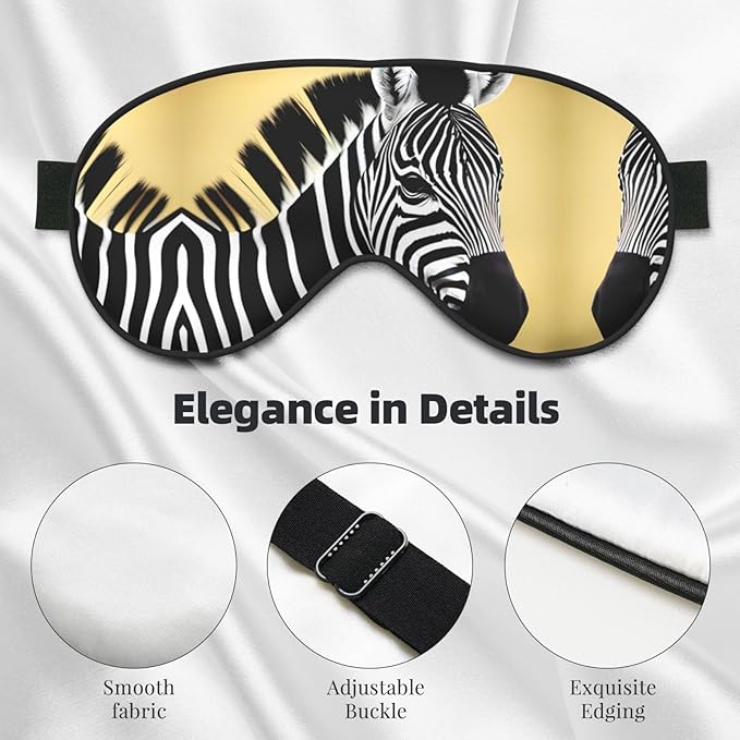 Black and White Zebra Head-Mounted Double-Sided Light-Blocking Sleeping Eye mask to Protect Eyes and Relieve Eye Fatigue