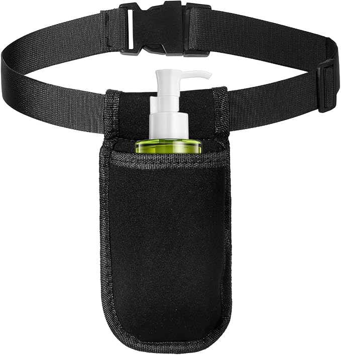 Thinp Massage Oil Holder Belt, Massage Bottle Bag Massages Therapist Bag with Adjustable Belt Professional Single Bottle Lotion Waist Holder Organizer for Beauty Salons, Physiotherapists, Spas