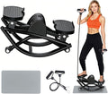 Rocking Stepper Side to Side Machine for Home, 330 lbs Lateral Rocking Stepper with Digital Monitor Resistance Bands– Quiet Low-Impact Cardio Equipment for Legs Glutes Abs