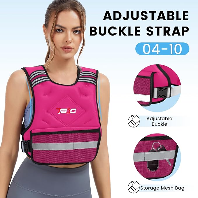 Adjustable Weighted Vest for Women - 04-10lb/11-20lb/20-32lb Vest with 6 Ironsand Weights for Strength Training,Body Weight Vest Exercise Set for Running, Walking and Home Workouts