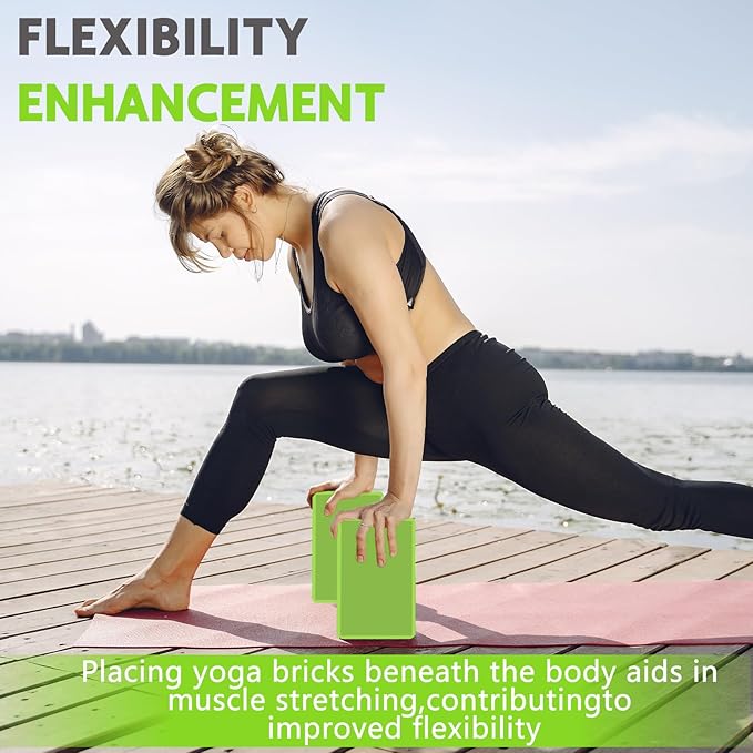 9"x6"x3" Yoga Blocks, Soft Non-Slip Surface Premium Foam Blocks, Supportive, Lightweight, Odor Resistant, Yoga Accessories for Pilates Meditation General Fitness Stretching Toning