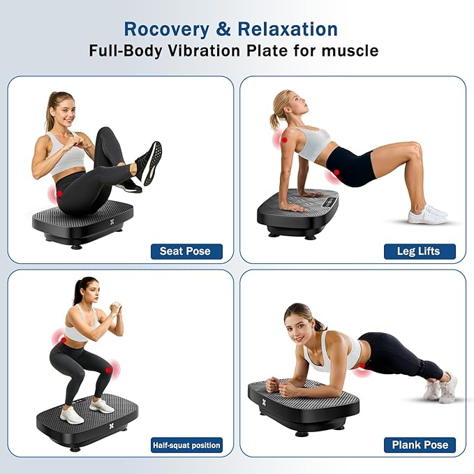 Vibration Plate Exercise Machine, Vibrating Plate for Lymphatic Drainage, Shake Plate Whole Body Waver Vibration Plate Platform, Fitness Equipment for Weight Loss Fat Burner for Women Men