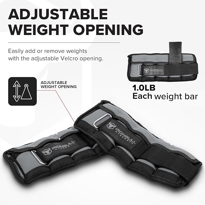 Adjustable Ankle Weights (10lbs/Pair) - Weighted Ankle Weight for Walking, Gym and Exercise - 2, 4, 6, 8, 10 LB Leg Weight Set with Straps for Women and Men - 1-5 lbs Each Ankle Adjustable for Weight Lifting