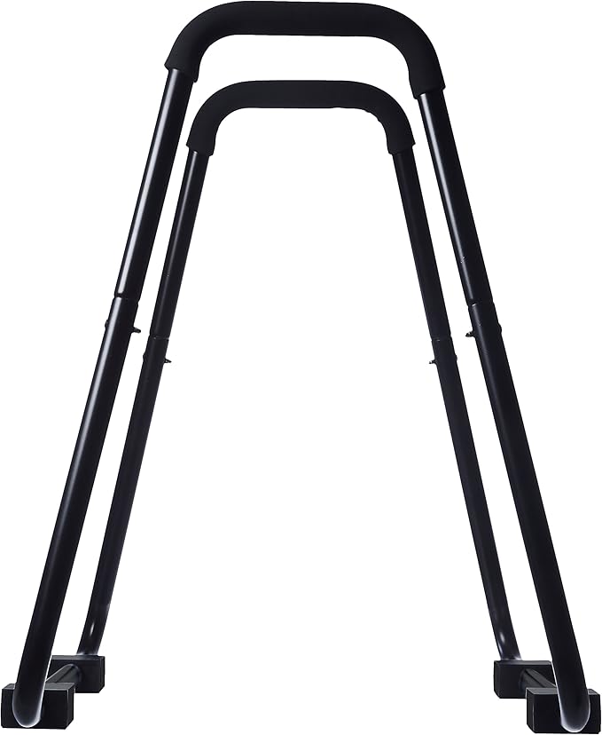 Amazon Basics Strength Training Dip Station for Home Gym, Portable Tricep Dips Bar, Black