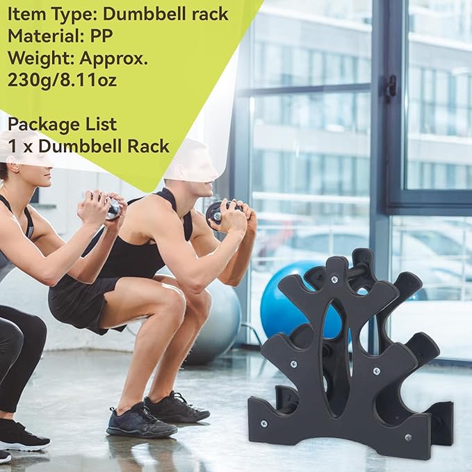 Hapivida Weight Rack, 3-Tier A-Frame Dumbbell Stand with Screw Fixation Anti-Loosening Bracket Space Saving Holder for Home Gym Exercise Equipment Storage