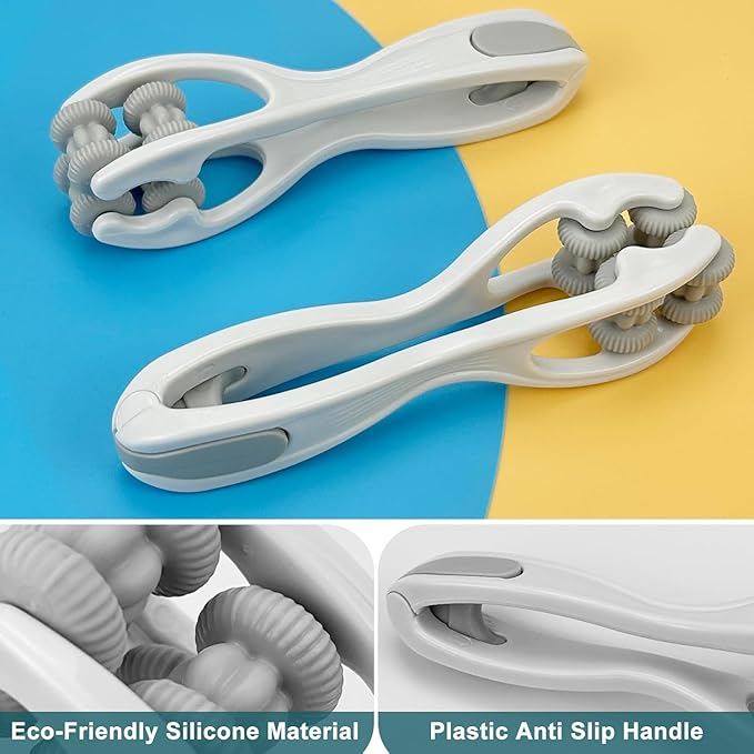 2pcs Finger Massager for Arthritis Finger Arthritis Pain Relief Manual Massage Tools Hand Massage Roller Thumb Massager for Woman Mothers Day Gift Palm Foot Acupressure Tool Grey