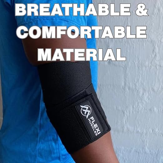 Elbow Wraps for Weightlifting (1 Pair) Adjustable Elbow Compression Straps & Joint Support Brace - Ideal for Bench Press, Powerlifting, and Gym Workouts.