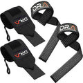 Dr. Arthritis Gym Wrist Wraps & Wrist Straps for Weightlifting Bundle (2 Pairs), Heavy-Duty Workout Straps Support for Everyday Training & Injury Recovery, Lifting Accessories for Men & Women (Black) (Wrap & Straps Combo (Black))