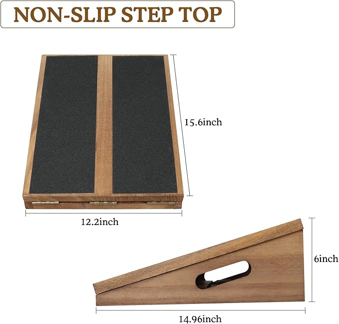 Slant Board for Calf Stretching, Adjustable Wooden Calf Stretcher Incline Board, Wedge Stretcher for Squats, Professional Stretch Board for Knees Ankle Heel Feet Leg