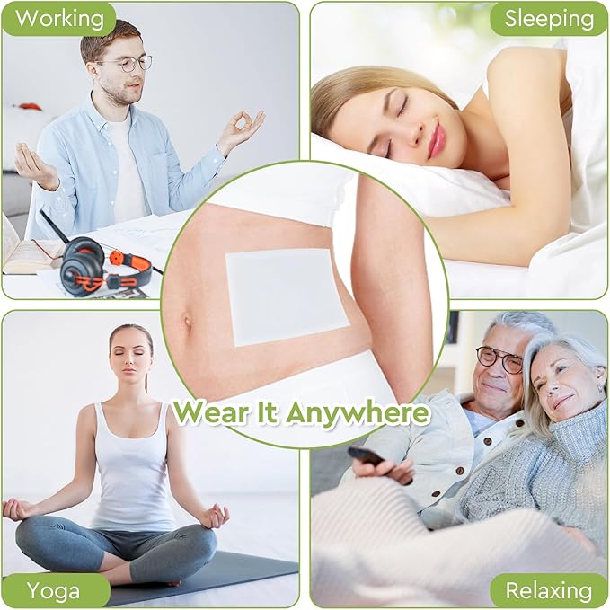 10pcs Castor Oil Pack Wrap, Castor Oil Patches for Abdominal Area, Silicone Gel Technology for Gentle Sensitive Skin Comfort, Low Sensation Wear, Painless Removal