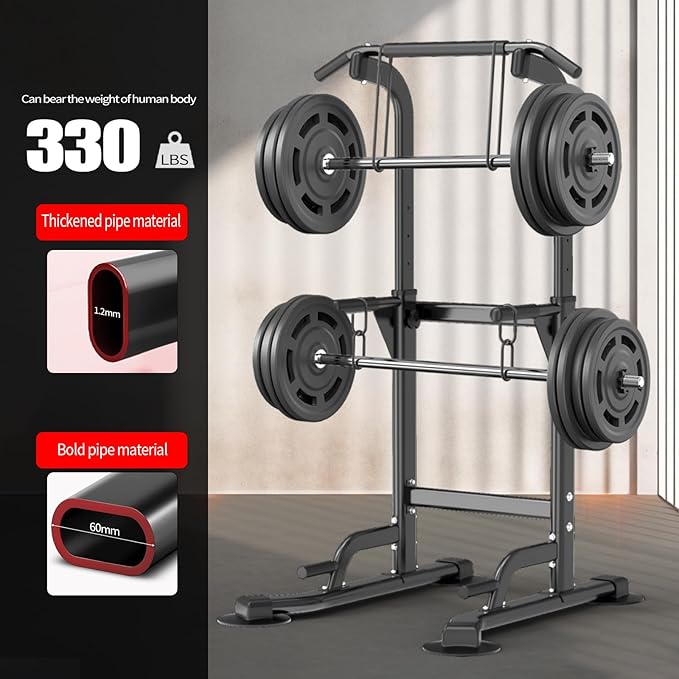 Pull Up Dip Station For Home Gym Strength Training Fitness Workout Station Chin-Ups Push-Ups Pull-Ups Dip-Ups 330LBS T055CDC