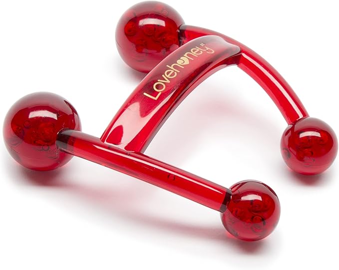 Lovehoney Oh! Body Massager Handheld Tool | Massage Tool for Back, Neck & Shoulders | Easy Grip Smooth Ergonomic Handle | Red