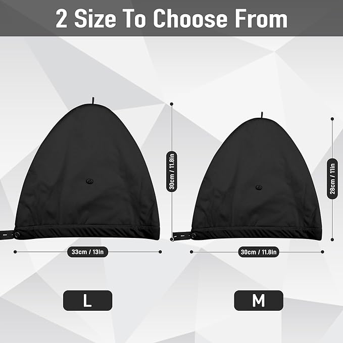 Castor Oil Pack Wrap for Head,Elastic and Reusable Castor Oil Pack Hat Organic Cotton for Women Sleeping,Double Waterproof Layers for Thinning, Balding, Dry and Damaged Hair M(Oil Not Included)