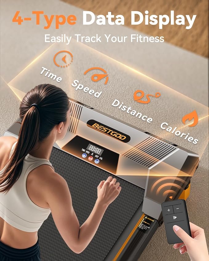 Walking Pad Treadmill, BestGod Incline Under Desk Treadmill 330lbs Capacity, 2.5HP Portable Treadmills for Home, Compact Treadmills Mini Running Machine with Remote Control