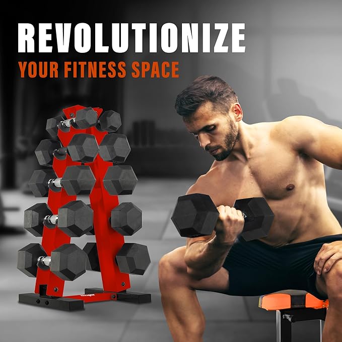 YES4ALL Dumbbell Rack Stand Only, 5 Tier A Frame Weight Rack for Dumbbells