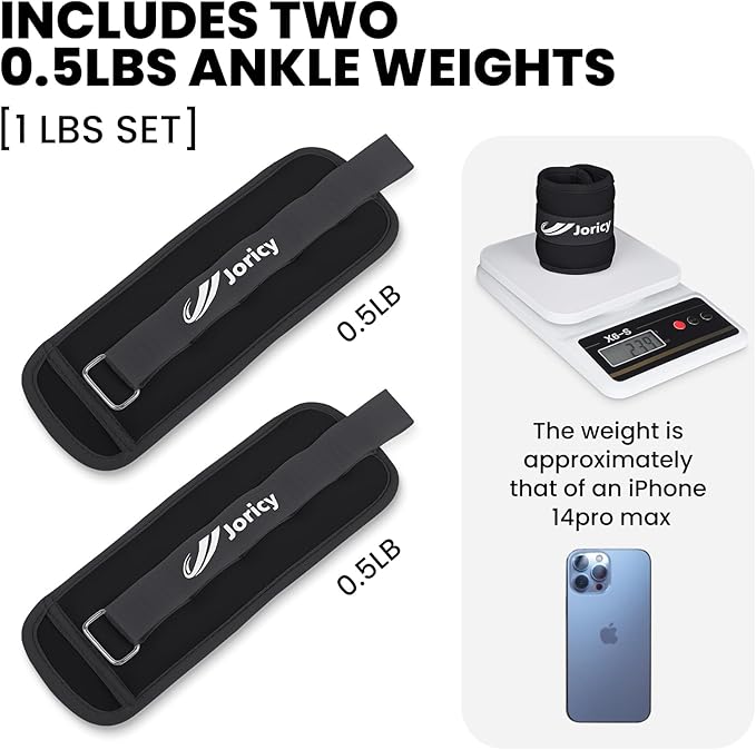 Ankle Weights A Pair of 1/2/3/4/6/8/10/12/20 LBS Wrist Leg Arm Weights for Women Men with Adjustable Straps, Strength weighted for Physical Therapy Running Walking Fitness Gym Workout