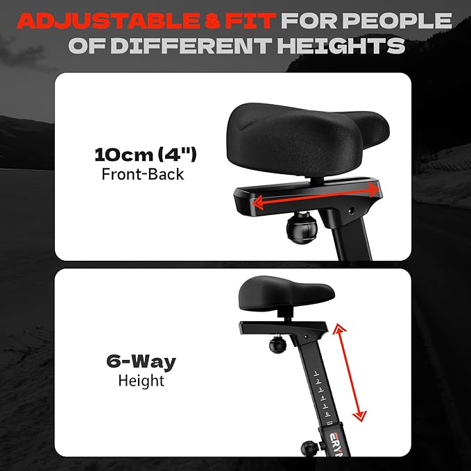 Exercise Bike | Magnetic & Air Resistance Exercise Bike | Adjustable Dual-Action Handlebars | APP-Connected Home Cardio Equipment