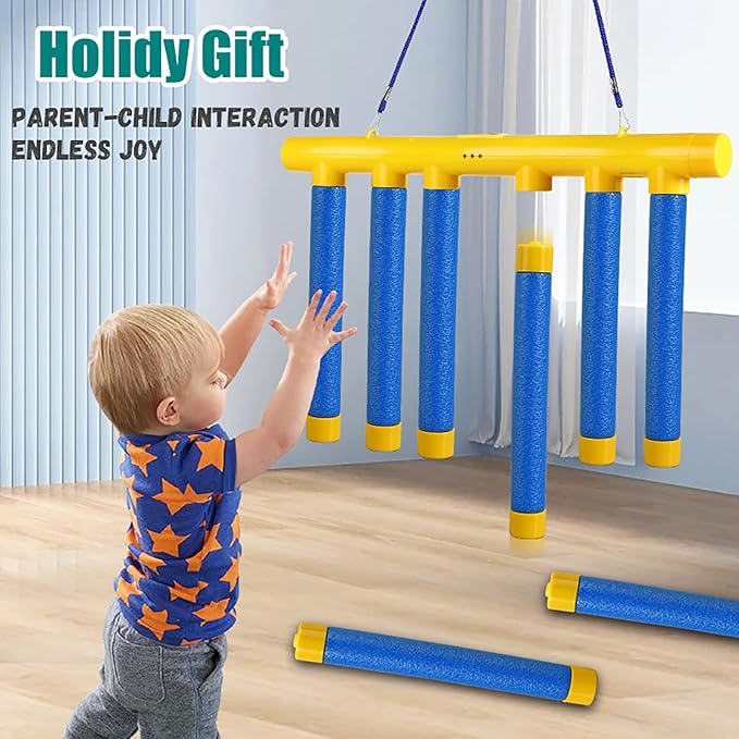 Reflex Drop Sticks Challenge Game, Hand Eye Coordination Training Toy, 3 Adjustable Speed Drop Sticks Catching Sticks Game
