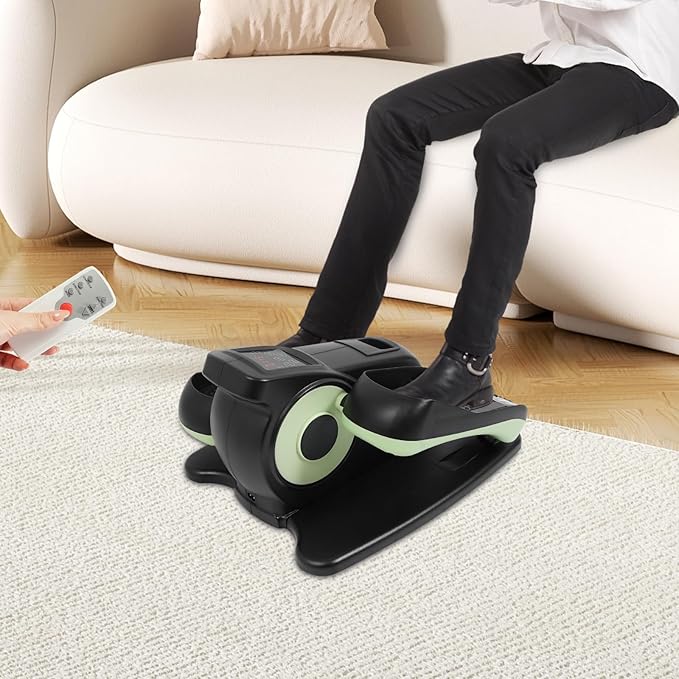 Electric Seated Pedal Exerciser, Portable Pedal Exerciser with Remote Control, Foot Pedal Exercise Machine, Forward & Reverse Direction for Home Office