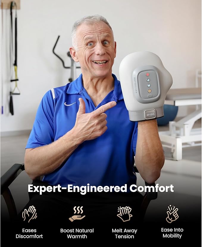 BOB AND BRAD Hand Massager with Heat and Compression, Individual Fingers, FSA-HSA Eligible, Cordless Portable HandSpa Prime Hand Massager for Arthritis and Carpal Tunnel, Pain Relief, 5 Intensities