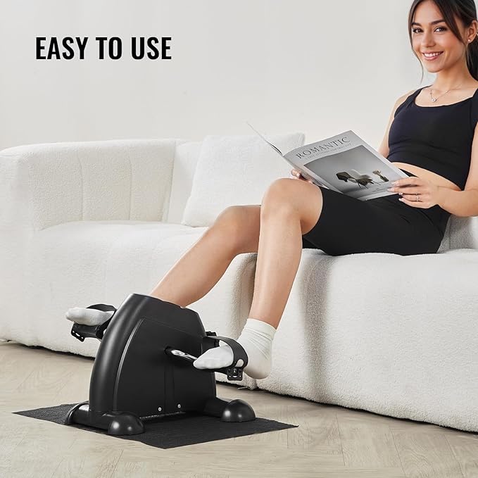 VEVOR Under Desk Bike Pedal Exerciser, Mini Exercise Bike for Arm/Leg Exercise, Multi-level Resistance Pedal Exerciser for Home Office Workout, Cycling Portable Peddler with LCD Display & Non-Slip Mat