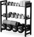 3 Tier Adjustable Dumbbell Rack - Heavy-Duty 450LB Capacity Weight Storage Stand for Dumbbells, Space-Saving Weight Rack Home Gym Organizer (Rack Only)