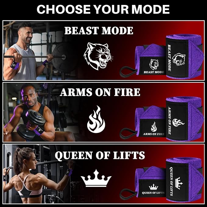 TECEUM Weightlifting 18" & 12" Wrist Wraps with Thumb Loop – Heavy Duty Wrist Workout Braces for Men and Women – Ideal for Powerlifting, Strength Training, Bodybuilding