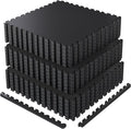 AIRHOP 0.79in Thick 72 Sq Ft Exercise Equipment Mats, 18 Tiles Upgraded Rubber Top with High Density EVA Foam, Large Interlocking Puzzle Gym Flooring for Home Gym, Heavy Weight Workout,Black