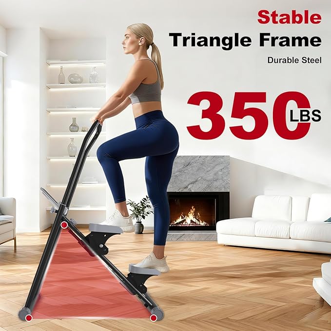 OVER SELF stairmaster Machine for Home - Stair Climber Stepper for Home Gym Exercise, Compact Folding Stair Stepper, Adjustable Handlebar/Pedal, Knee-Friendly Full-Body Workout Equipment